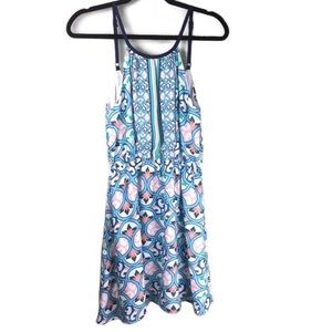New Holly Bracken Geometric Print Scoop Neck Sundress Size Small